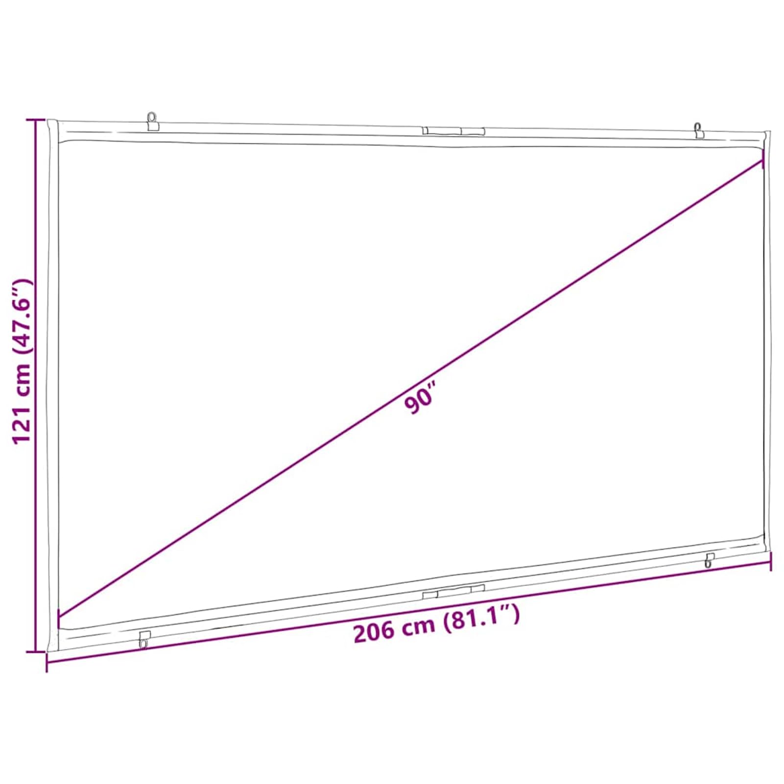 Projektionsleinwand Wandhängend 90 Zoll 16:9 4101031