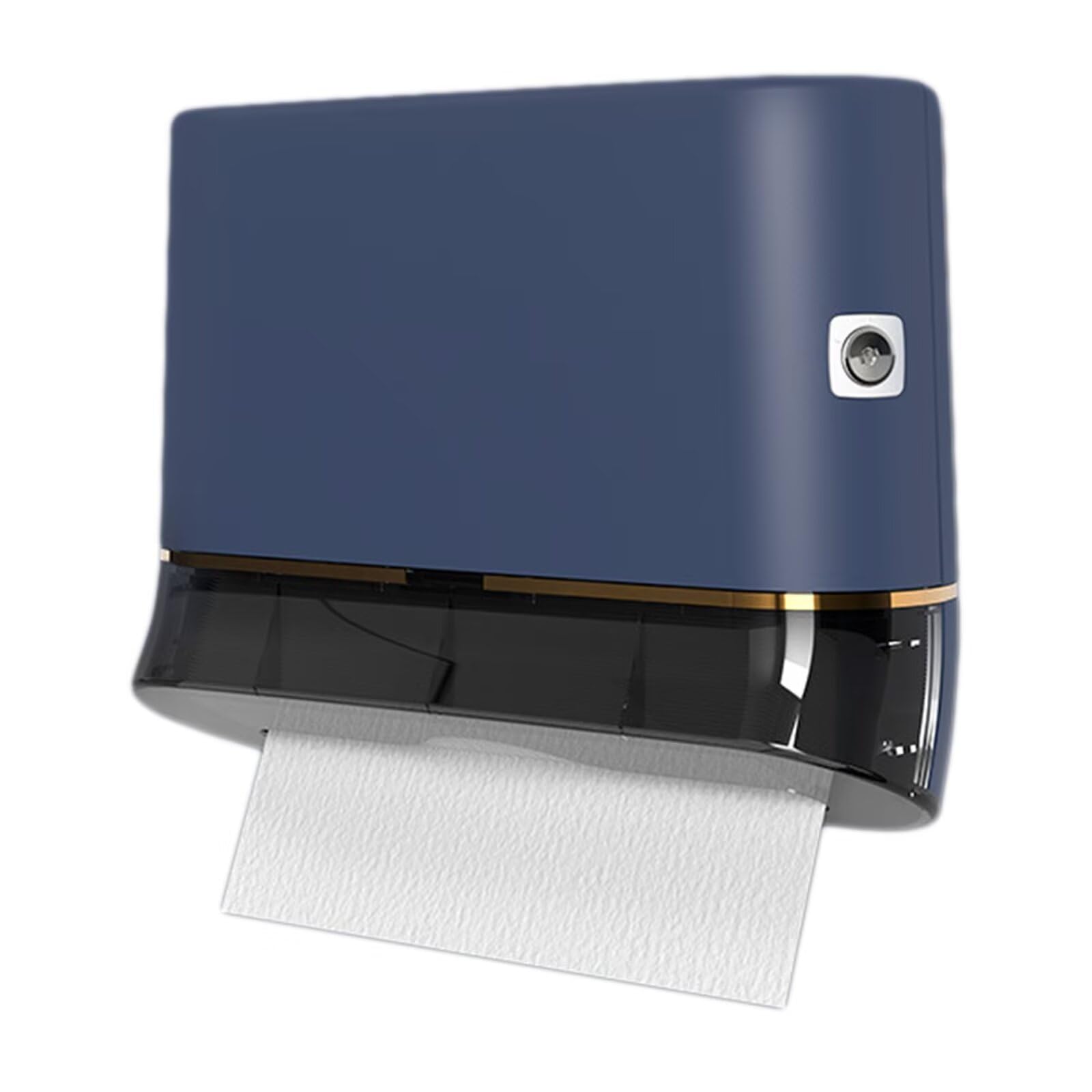 Cnpsmyf Blue Wall Mount Paper Towel Dispensers,Commercial Multifold Tissue Dispenser With Smart Lock, Adhesive No Drilling Or Screws Install,Hand Towel Holder For Bathroom,Restroom, Office, Home