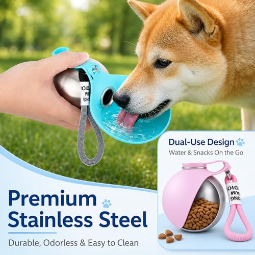 Generic 2-in-1 Stainless Steel Dog Water Bottle 10oz — view 4