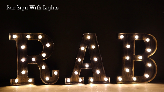 LED Bar Sign Rust Effect LED BAR Marquee Sign – Battery Operated ...