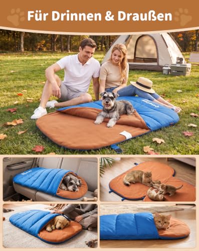 KingCamp Hundeschlafsack,2-in-1 Hundedecke & Hundematte