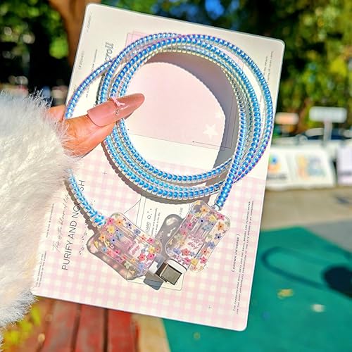 Câble de données USB et chargeur iPhone iPad protégés par une coque à fleurs - 7