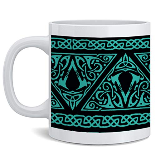 Assassins Creed Valhalla Viking Pattern Gold Edition Ultimate Edition Video Game Gaming Gamer Merchandise Cosplay Collectibles Merch Accessories Ceramic Coffee Mug Tea Cup Fun Novelty Gift 12 oz