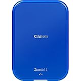 Canon Zoemini 2 marineblau Mini Fotodrucker mobil tragbar unterwegs Hosentasche (Fotodruck 5x7,6 cm, kabelllos, für Smartphone + Tablet, eingebauter Akku, Canon App, Bluetooth) [+ 10er ZINK Druck-Set] Marineblau Single Single