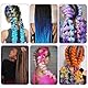 Aomig Braids Extensions, 2PC Ombre Kunsthaar zum Einflechten,24 Haarsträhnen zum Braiding Hair, Einflechten Haar Flechten Extensions für Haar Box Braid Einflechten Zöpfe（Rosa/Hellrosa ）
