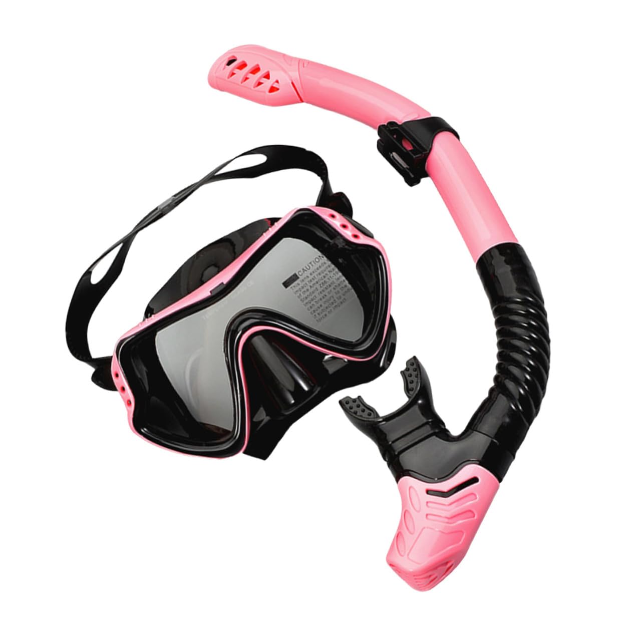 Hohopeti Gafas de Natación y Snorkel Rosa de Máscara con Tubo Diseño de Ventana Única y Correa Elástica para Buceo Seguro y Visión Clara