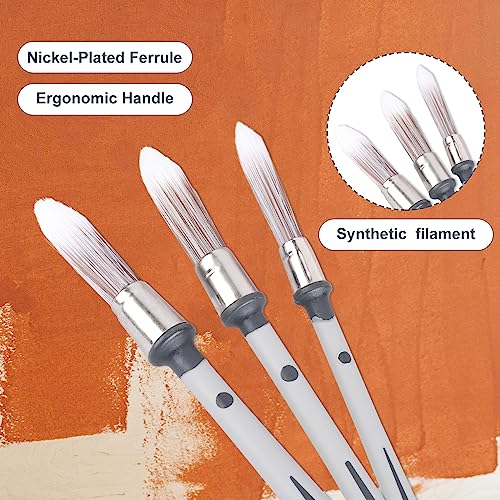 3 Stück Pinsel für Wände, 1,2/1,5/1,9 cm Kleiner Pinsel Malwerkzeuge für Wandverkleidungen Ideal für Fußleisten Hauswandecken Farbkantenpinsel und Ausbesserungslackierung