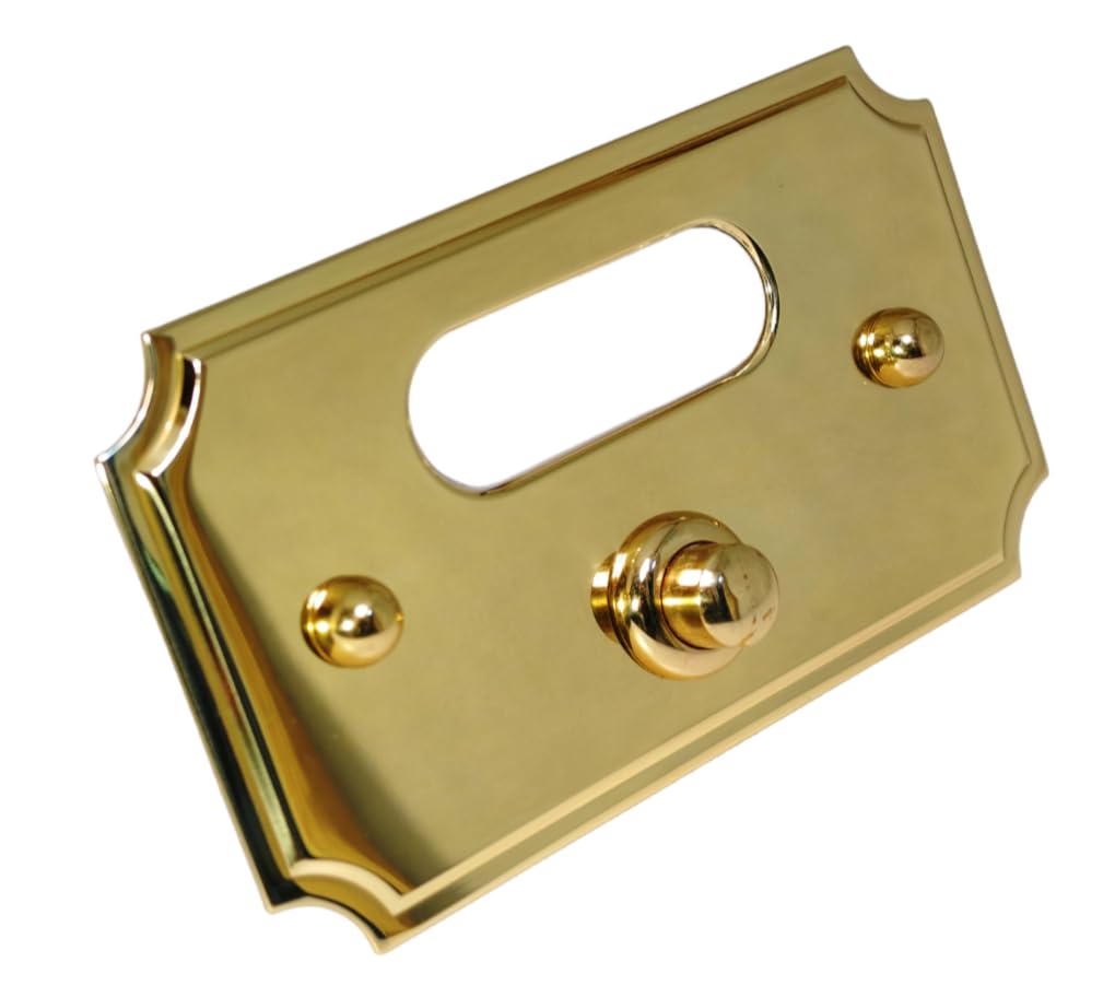 Neroni Mameli Campanello in Ottone Lucido per Esterno abitazione - Porta Ingresso Casa, con Pulsante Elettrico - Modello Tiberio - Made in Italy