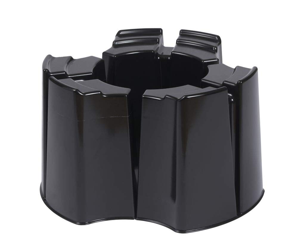 Kreher Regentonne mit Standfuß, Hahn & Füllautomat, schwarz (250 L) | UV-beständige Wassertonne aus Kunststoff (PP), Regenfass mit Anschluss ans Fallrohr und Ablauf für den Garten