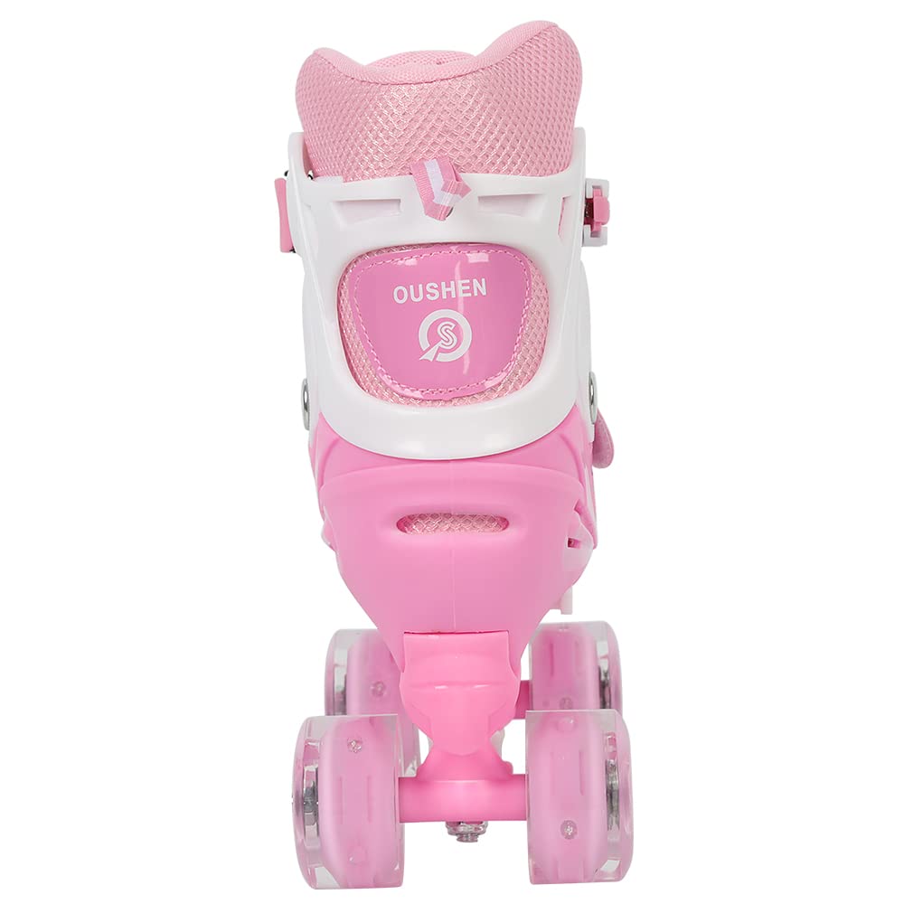 Patins à roulettes Enfant Réglables, Roller Double Rangée Fille Garçon, Taille Ajustable S/M/L, Chaussures de Patinage Sécurisées avec Frein, Confort Respirant – Roues Classiques ou