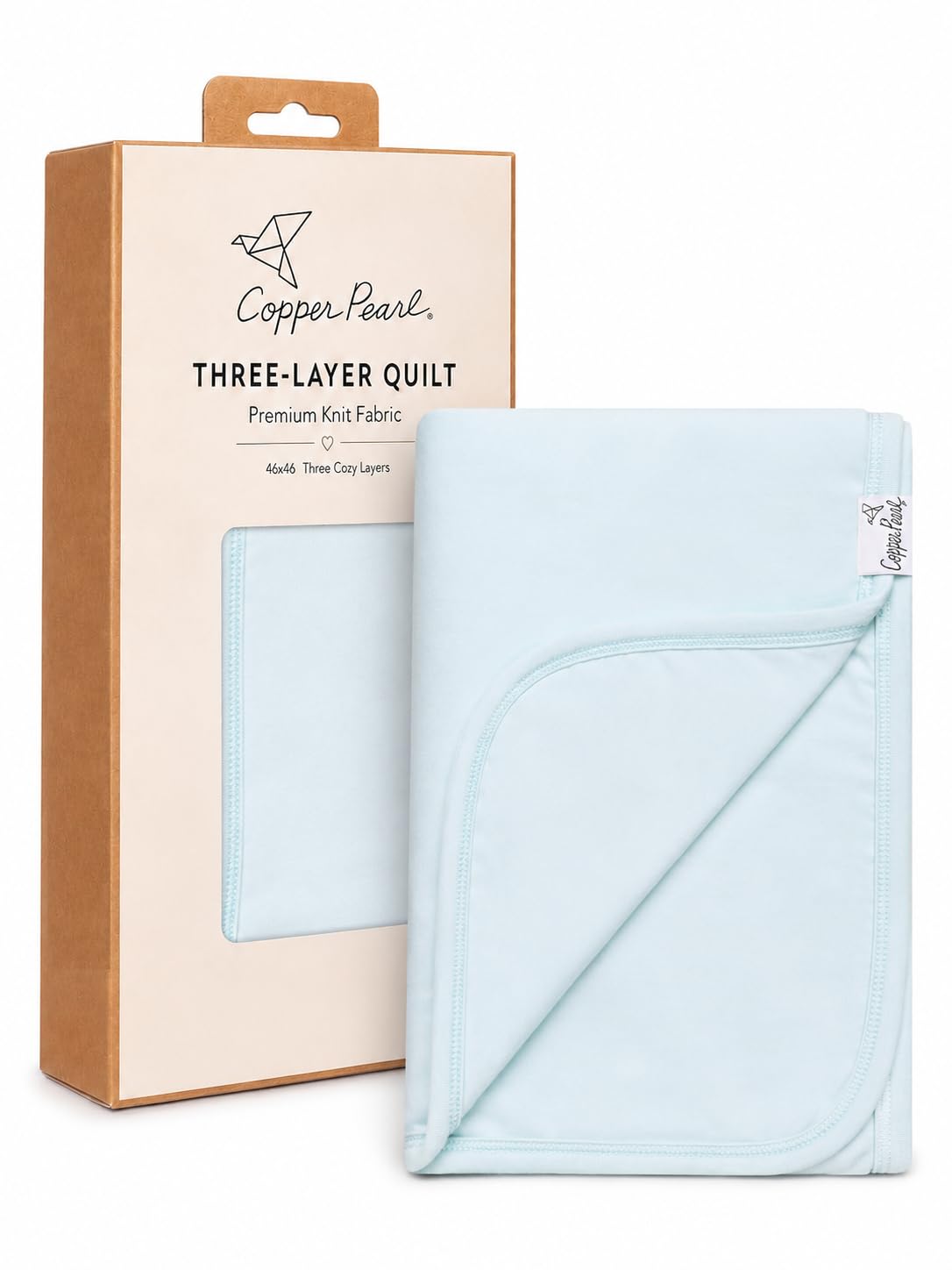 Copper Pearl Three-Layer Baby Blanket: Soft Baby Quilts for Boys and Girls | Breathable, Cozy, Toddler Blanket | Baby Quilt for Newborns | 46x46 Premium Polyester/Rayon | Air