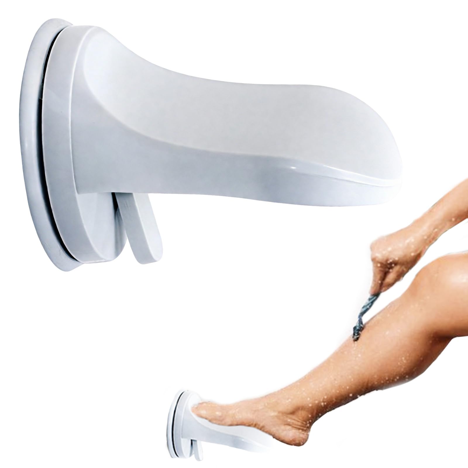 Repose Pieds Douche Antidérapant Ventouse Salle Bain Auxiliaire Enfants Agés Femmes Enceintes Toilettes Pied Jambes Pédale Douche Rasoir Imperméable à Eau Famille Hôtel Blanc