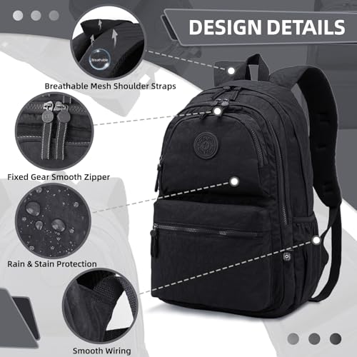 Skvoen Large Nylon Laptop Travel Backpacks Casual Lightweight Water Resistant Backpack For Men Women Hiking Camping Cycling Packback Daypack thumb #3