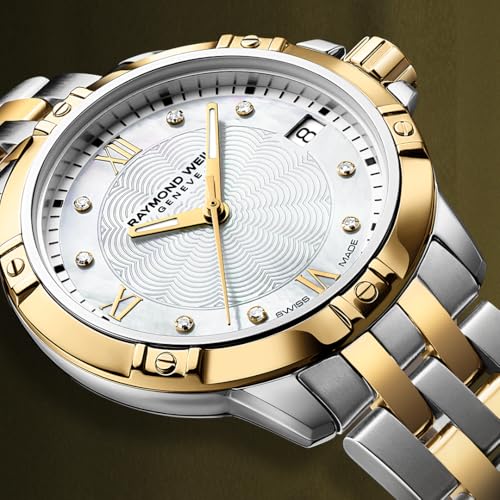 Raymond Weil Tango Ladies Quartz 8 Diamond White Dial Gold PVD Two-Tone Bracelet Watch, 30mm (Model: 5960-STP-00995)4