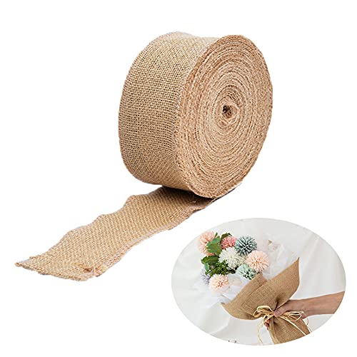 Cinta De Yute 4 Cm Rollo De Cinta De Arpillera Natural Tira De Yute Arpillera Decorativa Para Manualidades De Bricolaje DecoracióN NavideñA DecoracióN Del Banquete De Boda DecoracióN Del Hogar (10 M) Cover