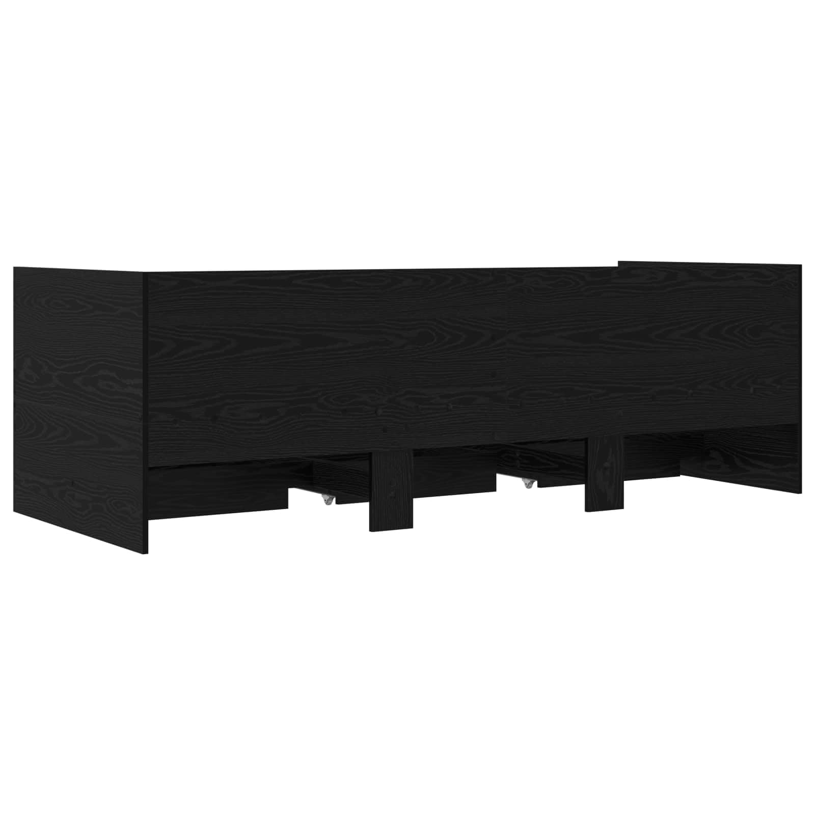 Daybed Con Cassetto E Testiera Rovere Nero
