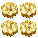 7Life ソーラーライト 屋外 おしゃれ ガーデンライト IP65防水 太陽光パネル充電 自動点灯アイスフラワー (クリスタル, 4)