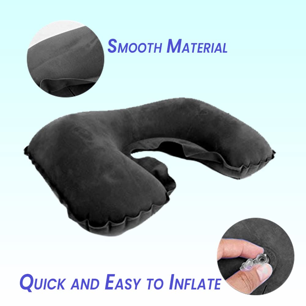 Amazon.com: Zento Deals Inflatable Neck Pillow Eye Mask and  display picture 2