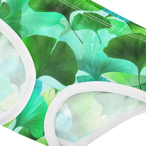 Joisal Girls Underwear Toddlers 2t Cotton Little Girl Panties Flower Briefs Girls Undies Vibrant Ginkgo Leaves Green4