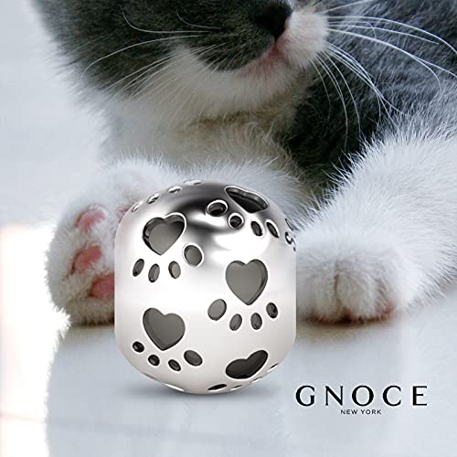 GNOCE Pet Dog Bowl Bead Charm For Women, S925 Sterling Silver Bead Charm NecklaceBracelet for Her, Jewelry Gift3