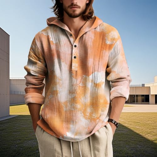 ZOCANIA Hoodies for Men Tie Dye Marble Pattern Casual Hooded Sweatshirt Vintage Long Sleeve Baggy Fall Winter Pullovers3