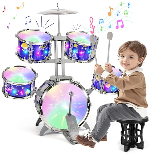 m zimoon Upgraded Kids Drum Kit for Toddlers 1-3, Jazz Kids Drum Sets 5 Drums, Planet Light up Drum Set for Kid 3-5, Musical Toy Instrument Gifts for Beginners 3 4 5 6 7 8 9 Year Old Boys Girls, Blue m zimoon Upgraded Kids Drum Kit for Toddlers 1-3, Jazz Kids Drum Sets 5 Drums, Planet Light up Drum Set for Kid 3-5, Musical Toy Instrument Gifts for Beginners 3 4 5 6 7 8 9 Year Old Boys Girls, Blue
