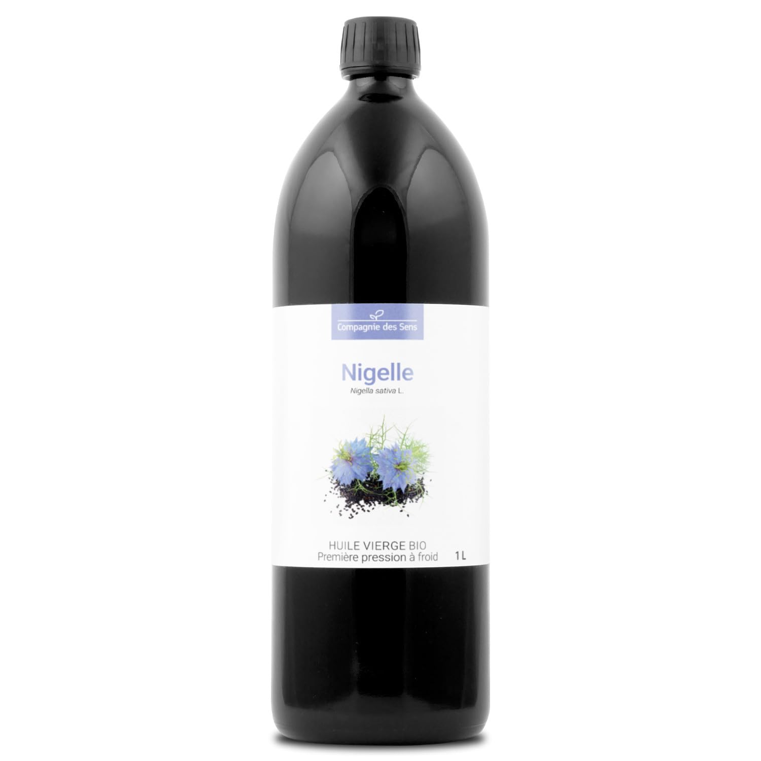 Nigelle - Huile Végétale Vierge BIO - Flacon en verre - Première pression à froid - 1L