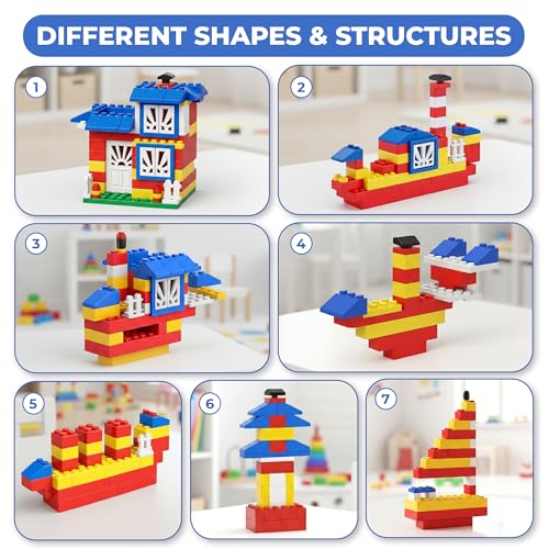Image of RATNA'S Elite Building Blocks, 130 Interlocking Pieces Educational Construction Blocks for Kids 3+ Years, Creative Learning Toy to Make Multiple Structures & Objects