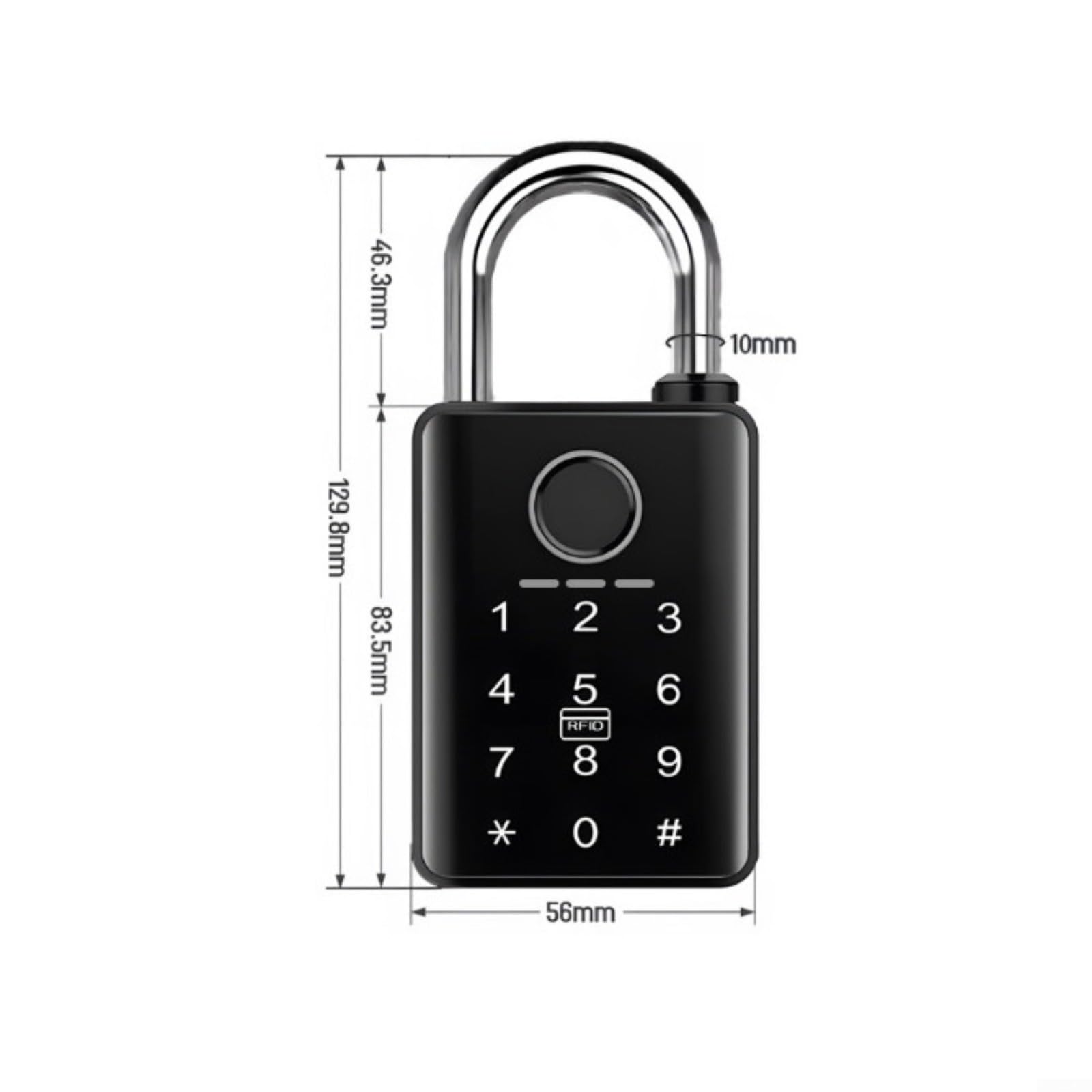 Candado electrónico de huellas dactilares para Tuya, cerradura impermeable IP67 con contraseña de tarjeta de llave remota de aplicación, aleación de zinc USB - salida recargable (7 mm)