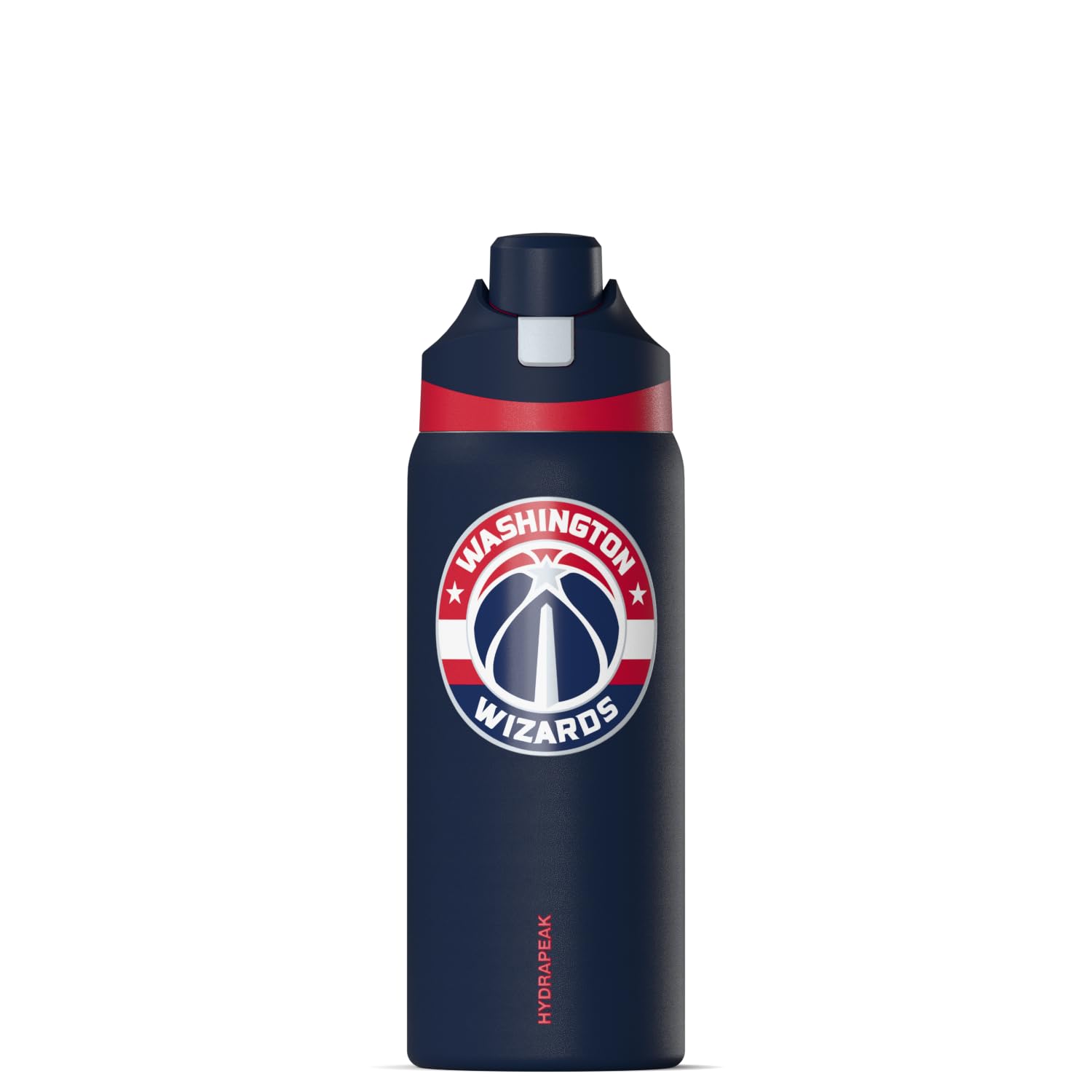 Hydrapeak Officially Licensed NBA Washington Wizards Oasis 32oz Insulated Water Bottle with Push Button Chug Lid & Handle, Leakproof Stainless Steel Sports Bottle for Gym, Travel & Game Day