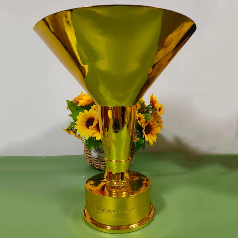 Italia Fußball Pokal Meister Trophäe Nachbildung der Meisterschafts Trophäen der Serie A aus Kunstharz Büro- und Heimdekoration Schaustück Ornamente Geschenke Souvenirs für Fans,44cm