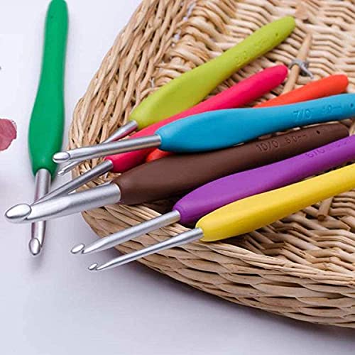 Image of VERAT 8 Pcs Crochet Set /Crochet Needles /Crochet Hook /Hook Set /Ergonomic Knitting Knit Needles /Crochet Yarn /Ultimate Sewing /Craft /Sweater /Yarn /Thread /Needles Kit Knitting(Multicolour)