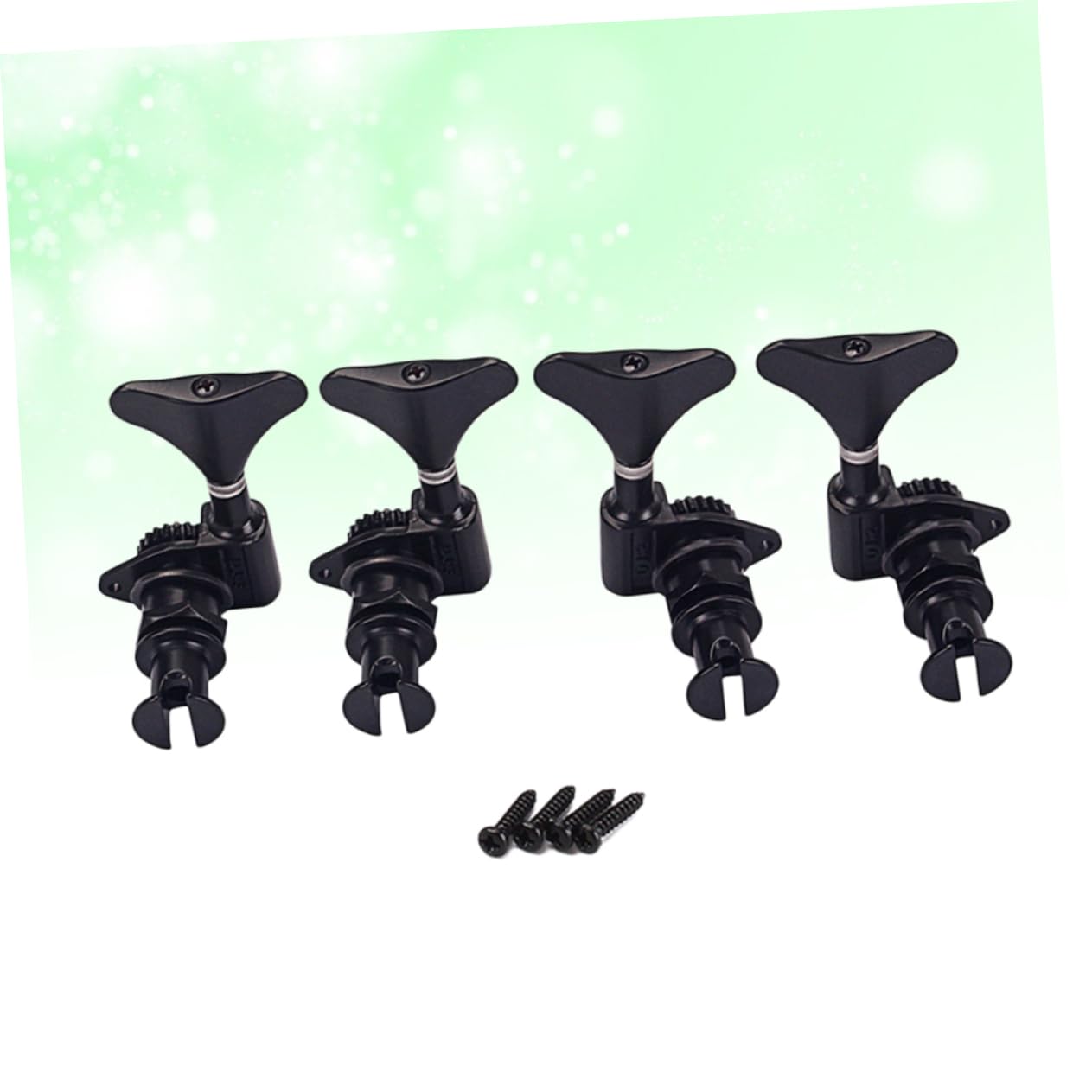 Meccaniche Ukulele Chiuse in Metallo Nero, Set 2L 2R Ferrules | Accordatore per Ukulele GC117, Sostituzione per Piroli Usurati o Rotti, Viti Incluse