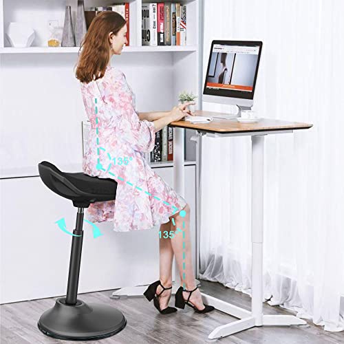 Image of Standing Desk Chair, Adjustable Ergonomic Standing Stool, Swivel Sitting Balance Chair, Anti-Slip Bottom Pad
