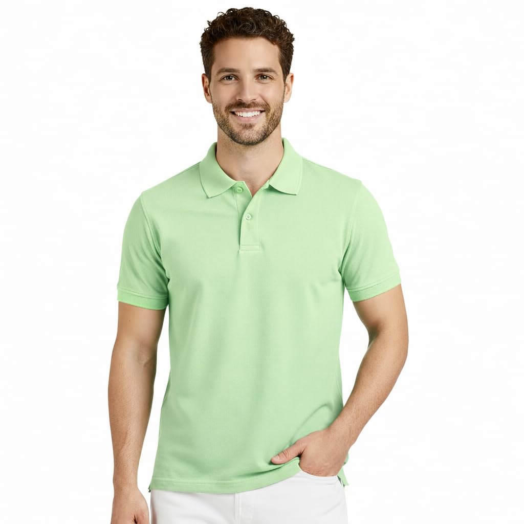 Men's Premium Cotton Piqué Polo T-Shirt, Classic Fit Short Sleeve Casual Summer Shirt, Soft & Breathable Fashion Polo