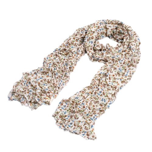 TrendsBlue Elegant Cherry Blossom Floral Chiffon Scarf2