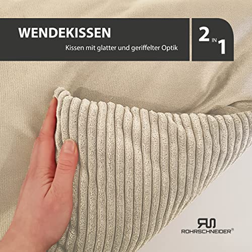 Rohrschneider Hundebett waschbar für kleine und mittelgroße Hunde mit Hundekissen Cord beige (ca. 70x50 cm) inkl. Gassibeutel