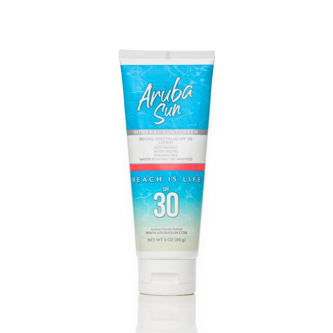 ARUBA SUN Reef Friendly, SPF 30 Mineral Sunscreen, Moisturizer for Face, 3 oz, Water