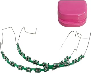 2 piezas de aparatos dentales falsos temporales, decoración de dientes coloridos con gancho con cables de metal para que los estudiantes de odontología practiquen la herramienta
