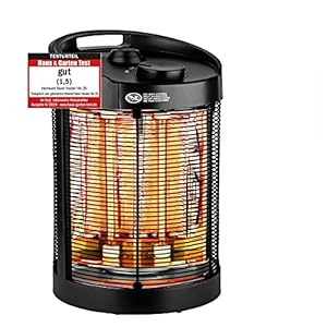 Heimwert Infrarood warmtestraler, infraroodverwarming voor buiten, spatwaterdicht IPX4, oscillerende terrasverwarmer…