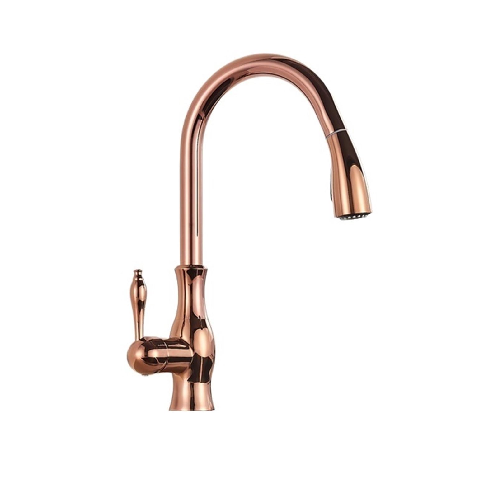Gqnblvhzupdm Rose Golden Kitchen Faucets, Black Bronze Kitchen Faucet, Pull Out Spray Hot And Cold Mixer Tap, Brass Single Hole Handle Swivel 360 Degree(Rose Golden)