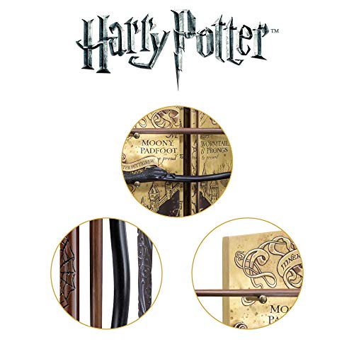 The Noble Collection Harry Potter Marauders Wand Set with Display Stand - 31.5in (43cm) 4 Wizard Wands with Marauders Map Display Stand - Officially Licensed Film Set Movie Props Wands Gifts - Image 6