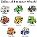 Wooden Wheels Natural Beechwood Chunky Cars and Vehicles Imagination Generation | For Children +12 Months | White Ambulance