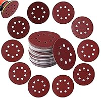 Gyvazla Schleifscheiben, 100 Stück Schleifpapier mit Nylonbefestigung für Exzenterschleifer Ø 125 mm, 40/60/80/120/180/240/320/400/600/800 (10 Scheiben pro Körnung)