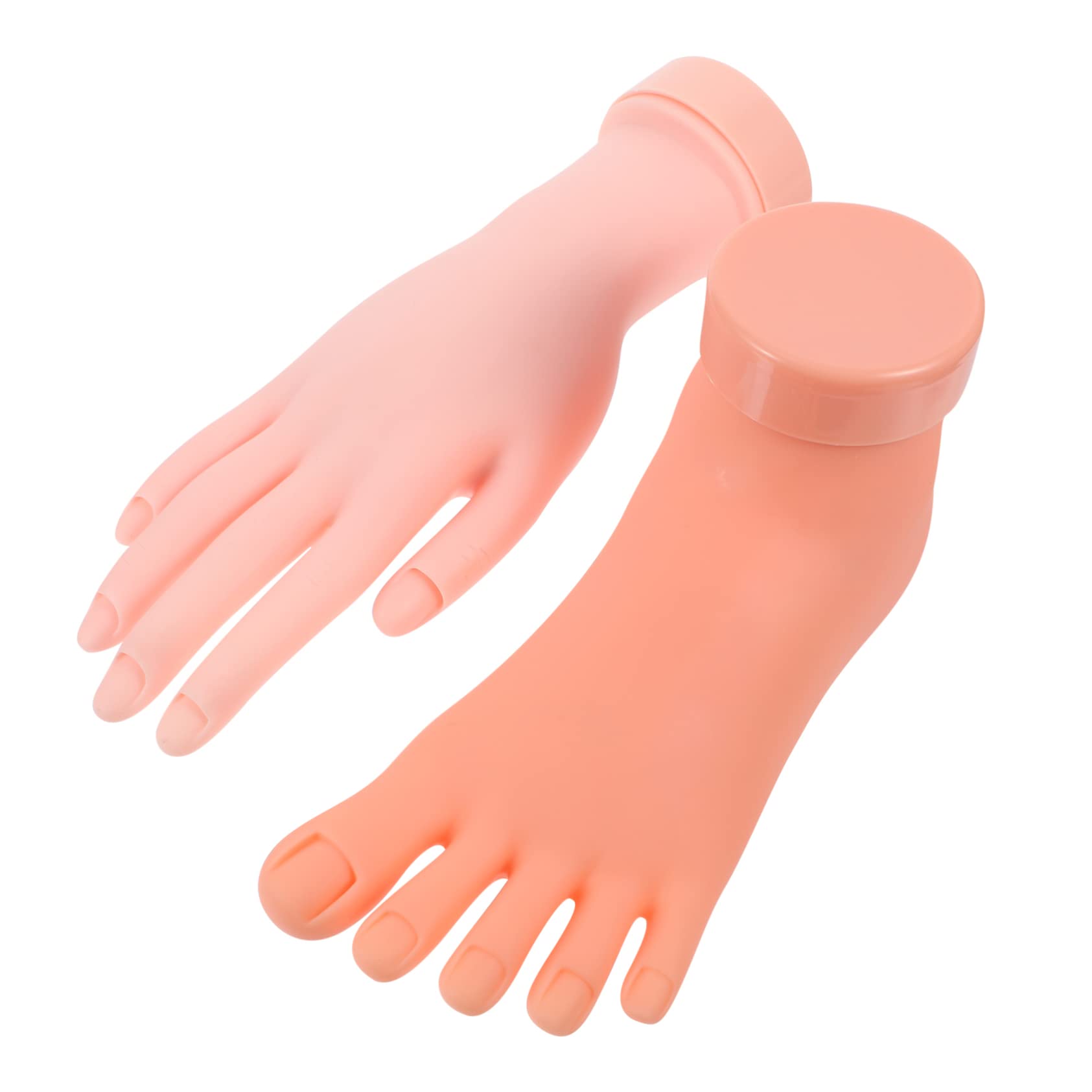 2pcs Left Hand Model Tool Bendable Nail Tech Practice Hand False Hand for Nail Practice Nail Art Foot Model Hand Foot Manicure Training Foot Manicures Fake Hand Equipment
