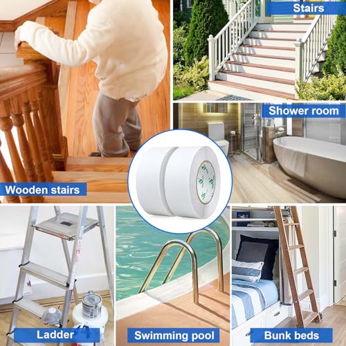 Ruban adhésif antidérapant blanc BOMEI PACK 50mm x 10m pour escalier sécurisé - 4