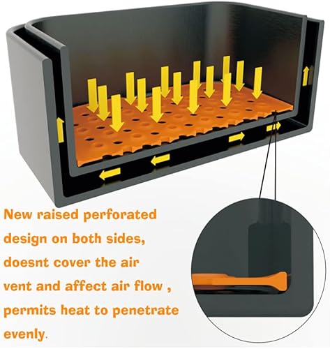 Miniatura 5 de Revestimientos reutilizables para freidora de aire, alfombrilla de vapor de silicona de 7.5 a 8.5 pulgadas, alfombrilla cuadrada resistente al