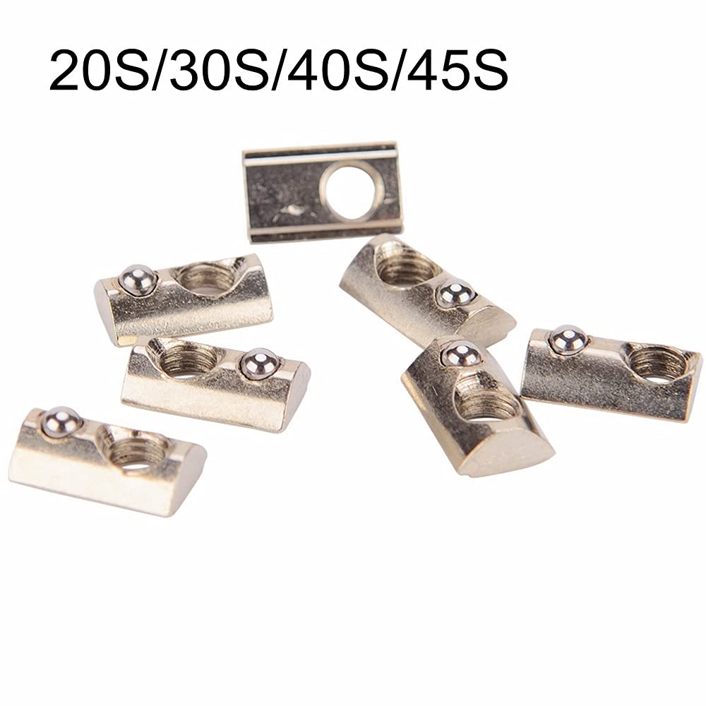 M3 M4 M5 M6 M8 Roll In Spring T Tuerca con Bola para la extrusión de Aluminio con Perfil 20/30/40/45 Perfil de Aluminio DaJiKan (Size : 45 M6 20pcs)