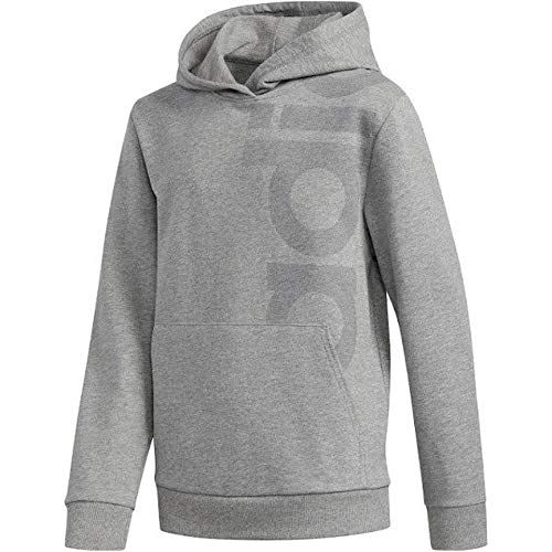 adidas Big Boys French Terry Logo Hoodie (Medium Grey Heather, Medium)