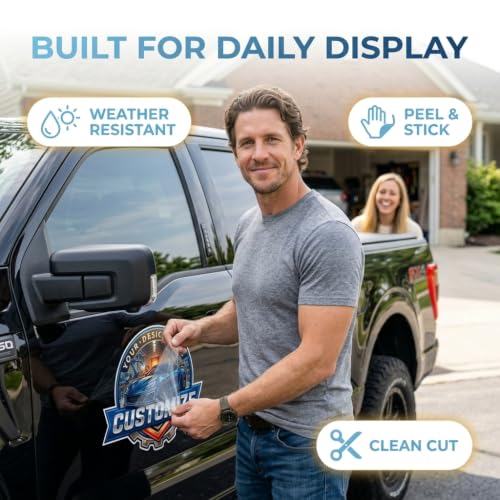 Image of Business Decals for Vehicles, Vinyl Logo Decals Custom, Transparent Vinyl Sticker for Window Door Truck Trailer Bumper Car Up to 42 Inch